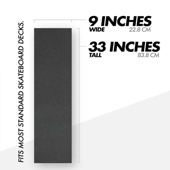 33” x 9” BLACK 80AB Supreme Skateboard Grip Tape Non Skid Anti Slip Sticker Tape - Picture 1 of 5